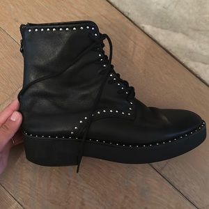 LF black rhinestone combat boots, worn twice, perfect condition